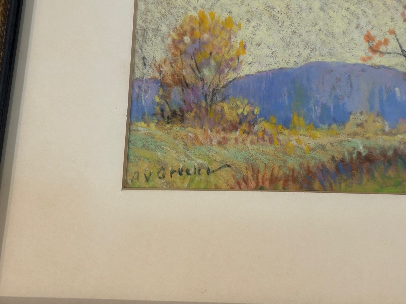 Albert Van Nesse Greene (1887 – 1971) Framed Country Landscape Pastel on Paper