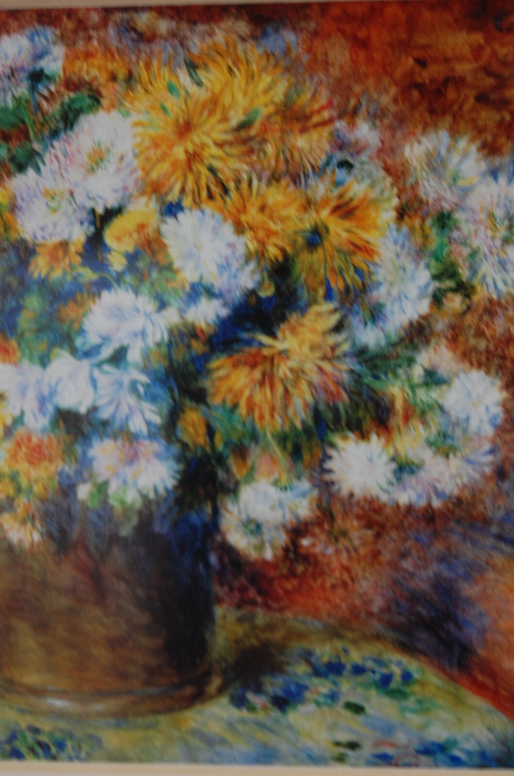 VINTAGE 1990’S FRAMED AUGUSTE RENOIR COLOR PRINT OF » CHRYSANTHEMUMS (1881-82) «