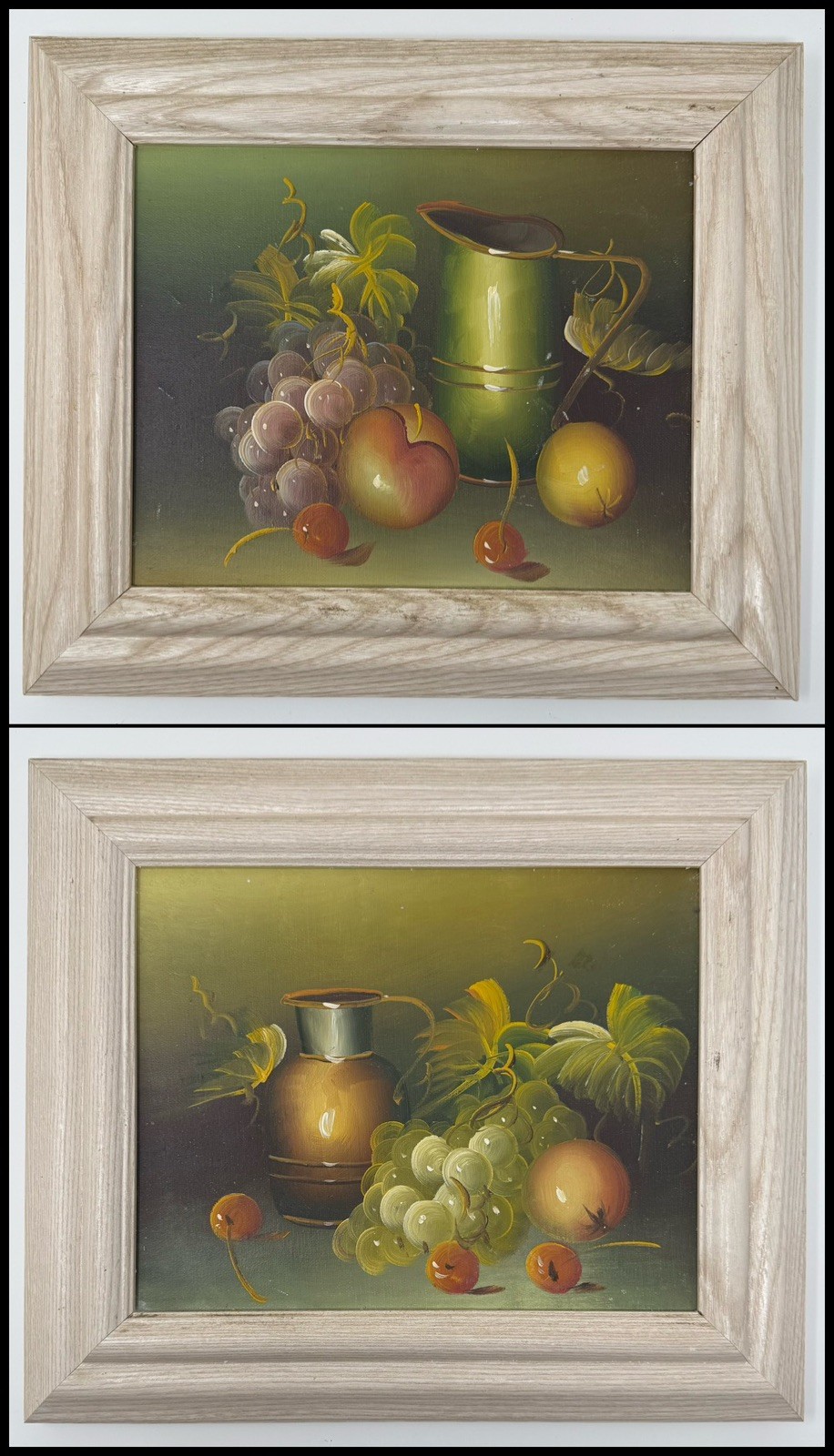 Paired Vintage Still Life Oil Paintings * K. Young * Set Of 2 * 13.5 x 11.5 In.