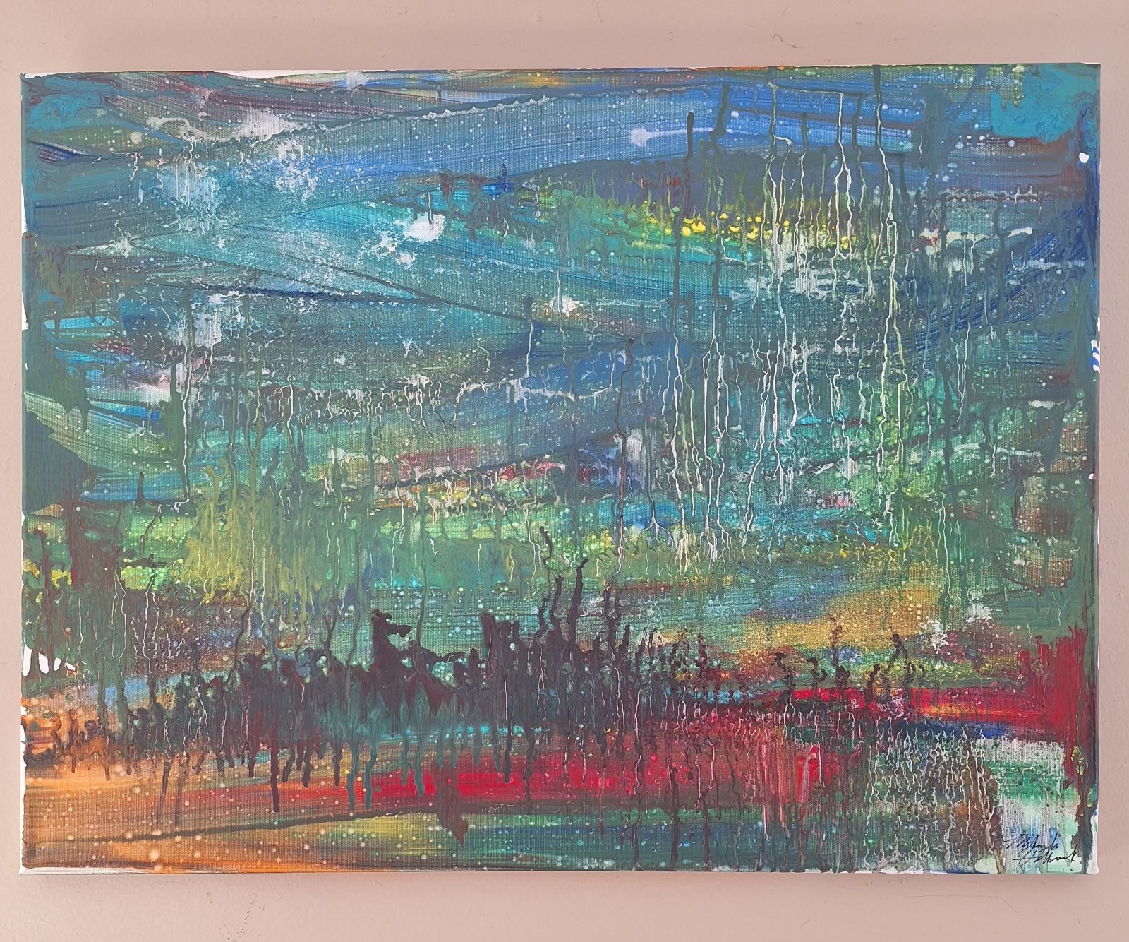 Northern Lights Original Acrylic Painting By Mykayla (Lin) Holbrook