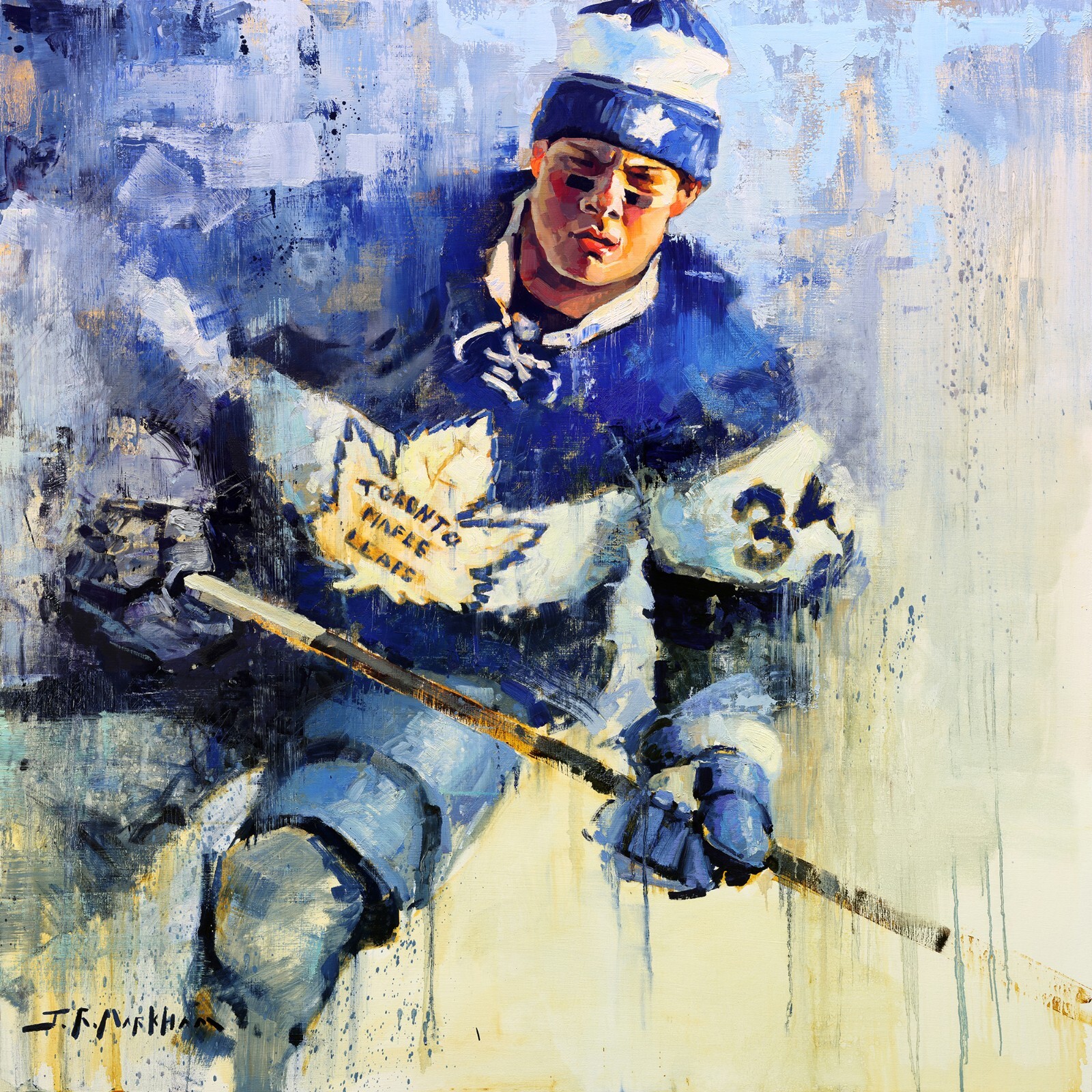 Original Oil Painting of Auston Matthews Toronto Maple Leafs