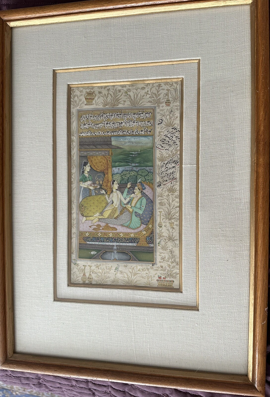 Mughal Emperor & Empress * Love Scene * Indian Miniature Painting