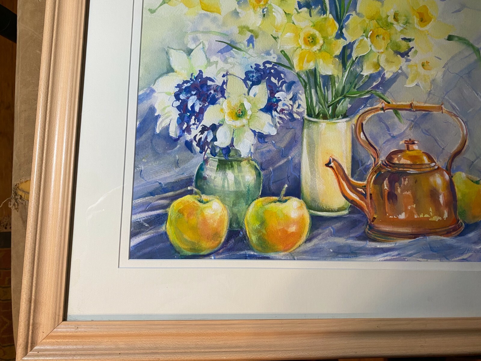 Joseph Hoover (b1939) «Copper Kettle» Watercolor And Acrylic Painting – Framed