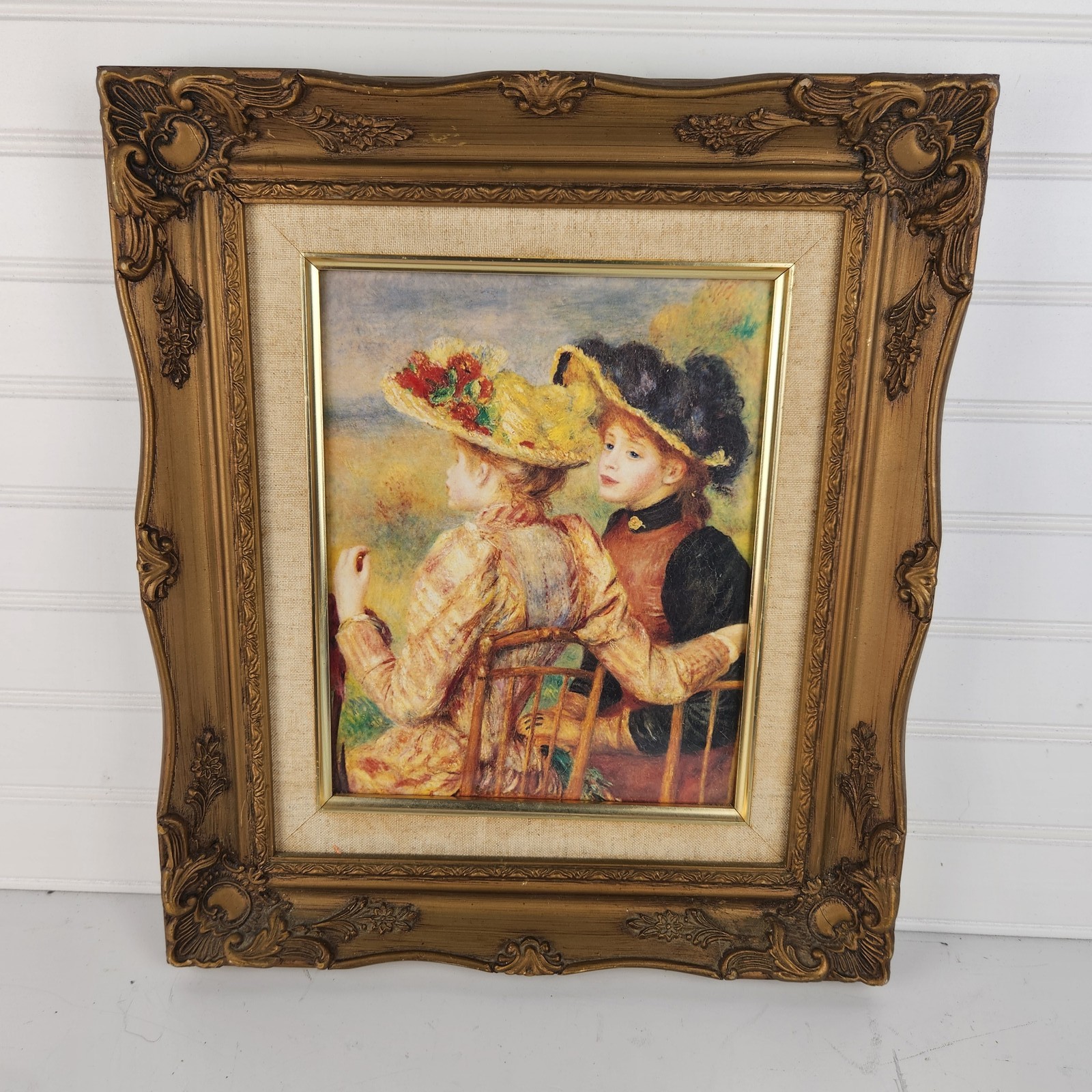 Renoir ‘Two Young Girls’ Reproduction Print Ornate Gold Gilt Frame COA The Guild
