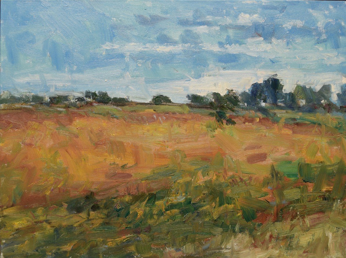 Art Orig. Signed Oil Painting by RM Mortensen «Southern Plains» Landscape 12×16″