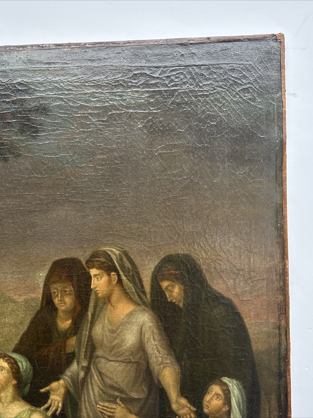 LARGE OLD MASTER PAINTING ANTIQUE ICON RELIGIOUS BIBLICAL RESTORATION PROJECT