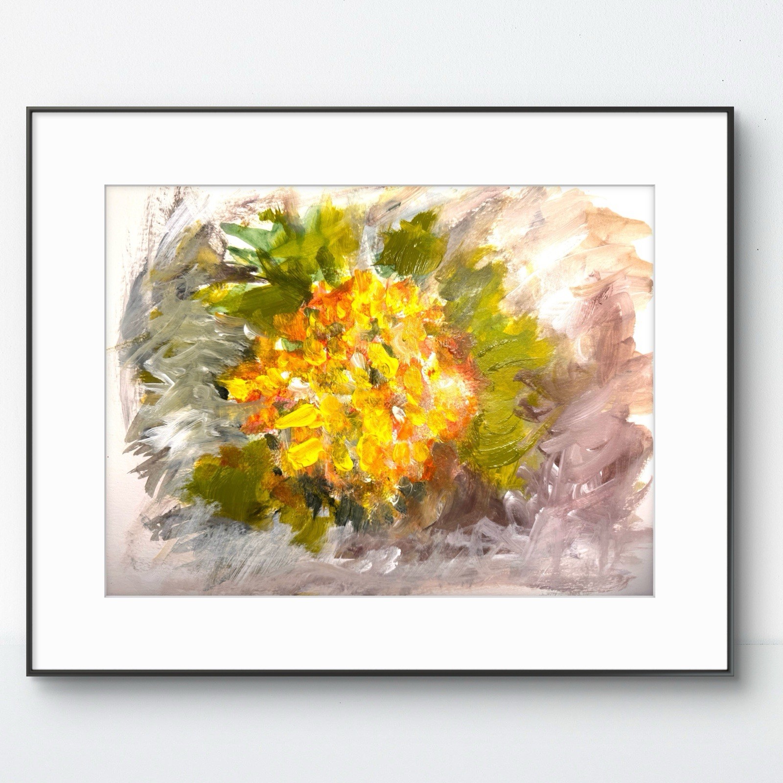 SAMATOWIC Original Abstract Flowers 9X12 Paper Colorful Impressionist Signed 9