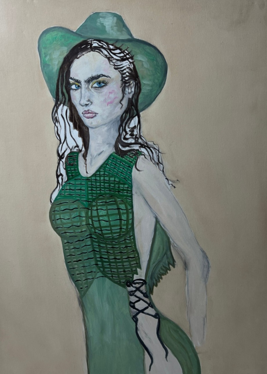 Contemporary Art Portrait Painting on Canvas Acrylic