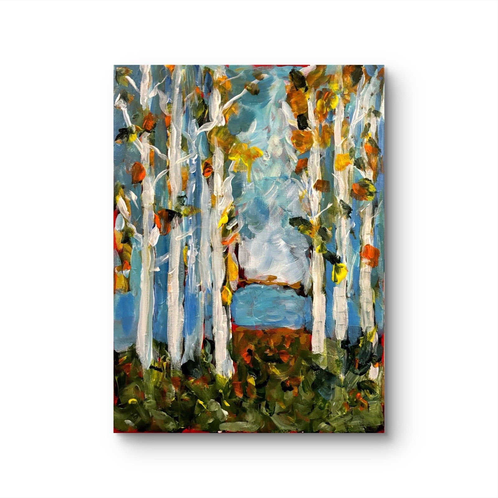 “Forest Standing” painting Сanvas wall-art signed 12×16 Brand New OOAK