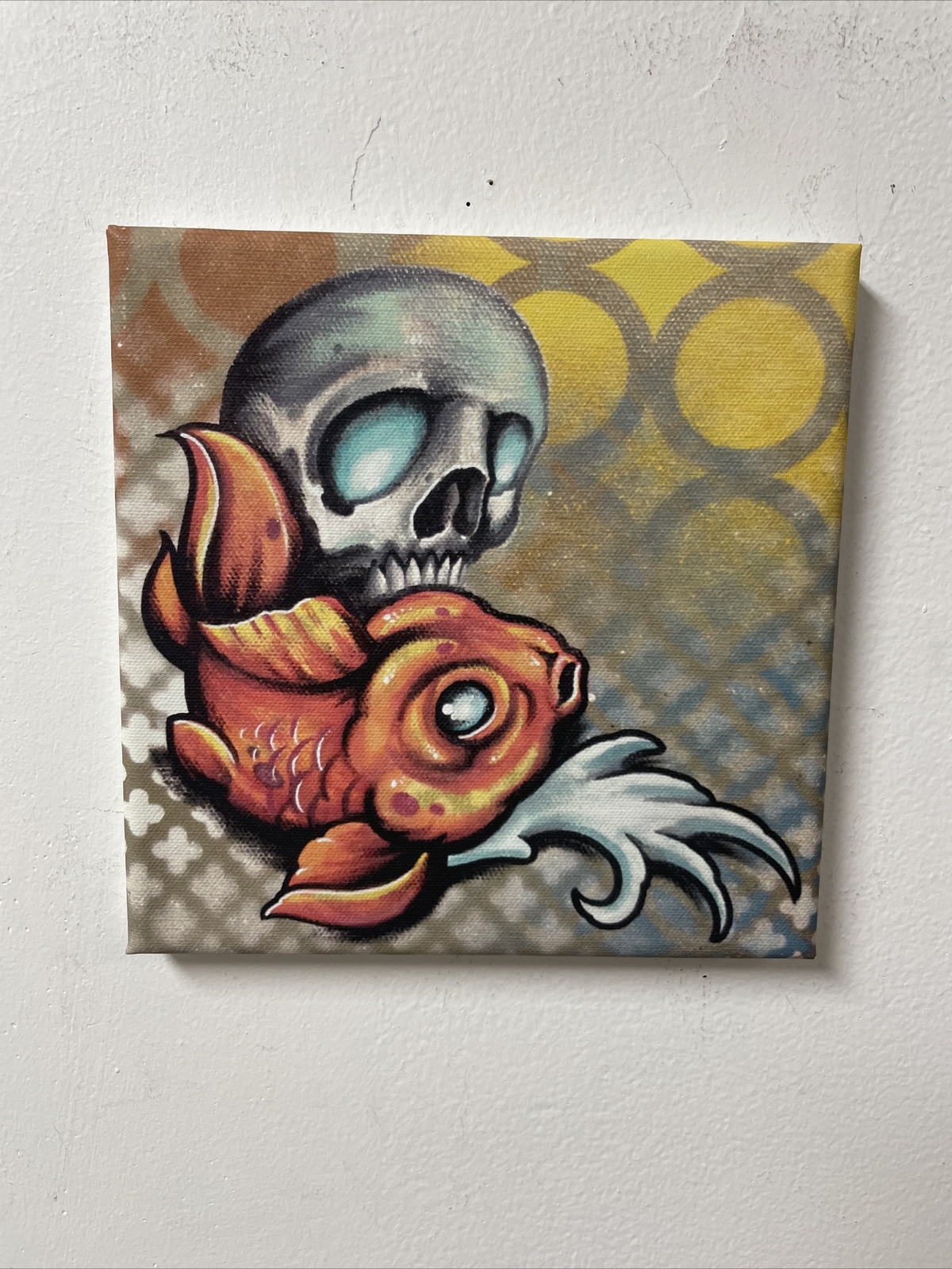 Koi Fish And Skull Tattoo Art Canvas Print Tattoo Art Graffiti Art Pop Art