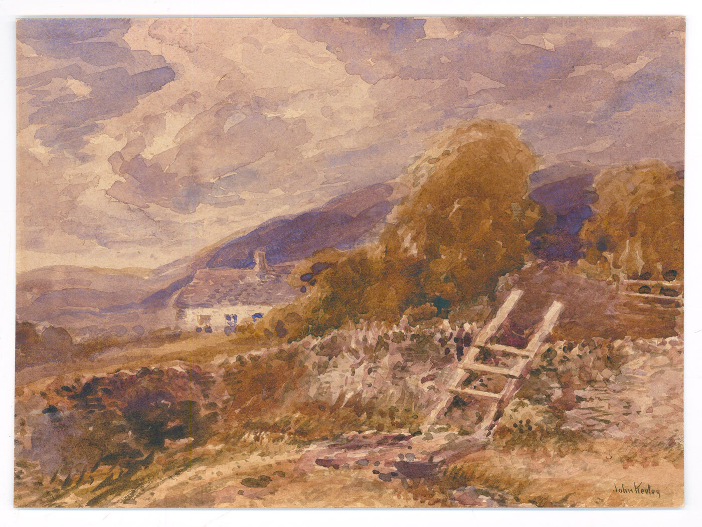 John Keeley (1849-1930) – Signed Early 20th Century Watercolour, Rural Cottage