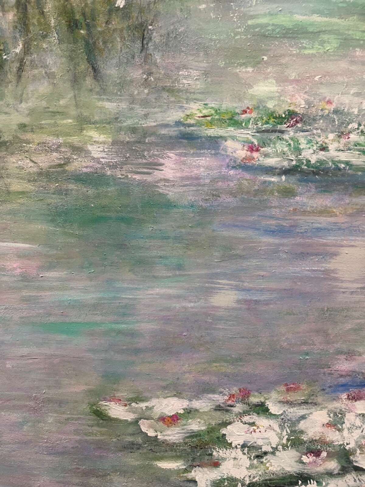 Michael Schreck signed «Water Lillies» acrylic on canvas