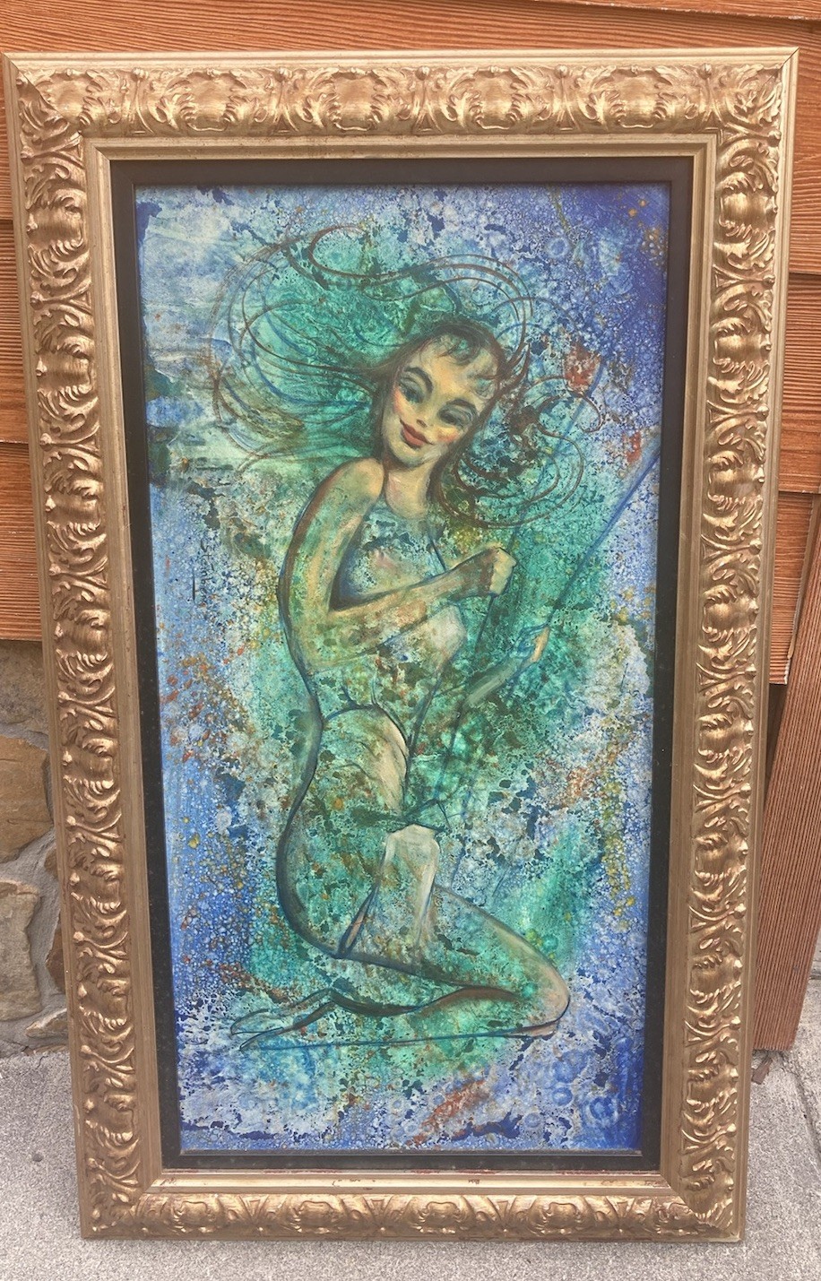 Roy Steinberg Original Oil on Board Painting Abstract Woman Signed 18×36/26×44