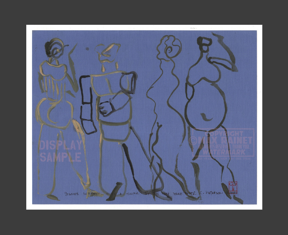 Abstract Figures Semi-nude Pose 2000 C Peterson * Oil Painting Circus women man
