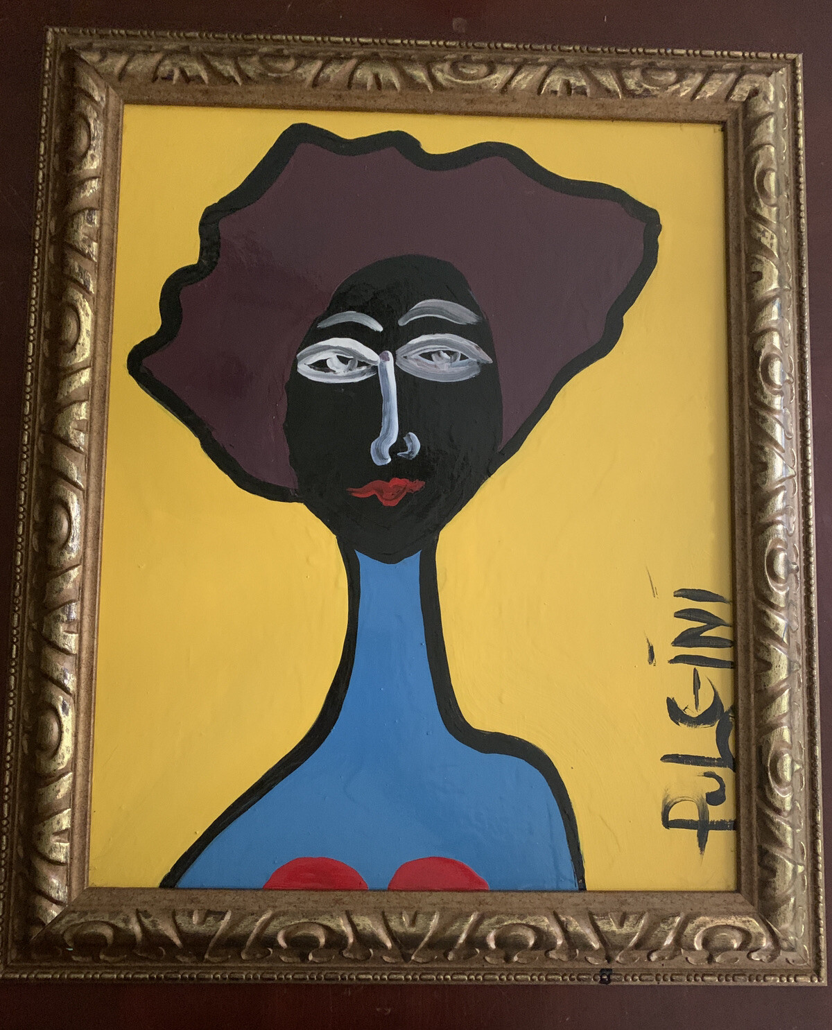 Thomas Pulgini Listed American Pop Artist OIL/BOARD Abstract NUDE WOMAN Painting