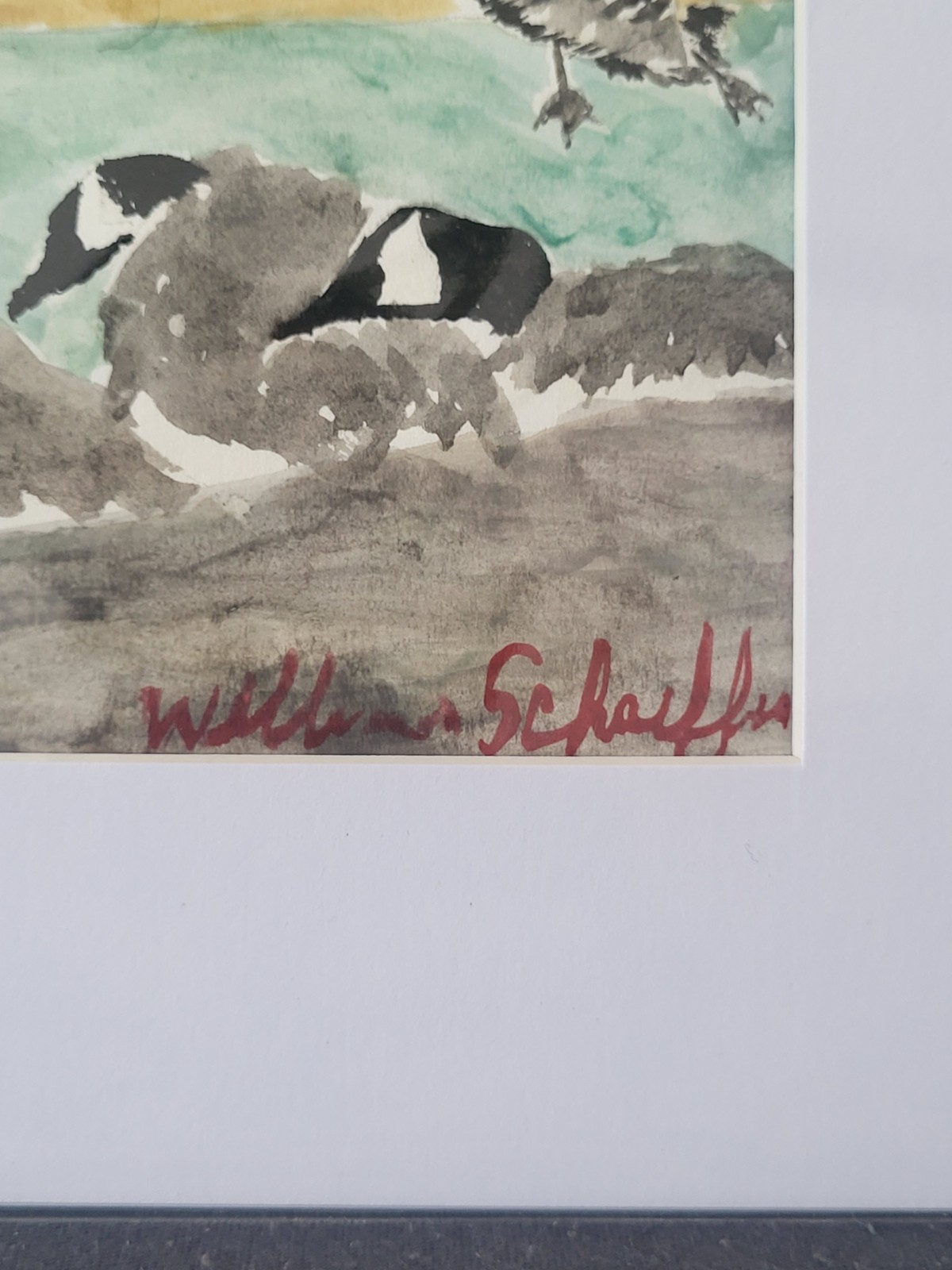William Schaeffer Original Watercolor Birds Painting Signed Matted 11×14