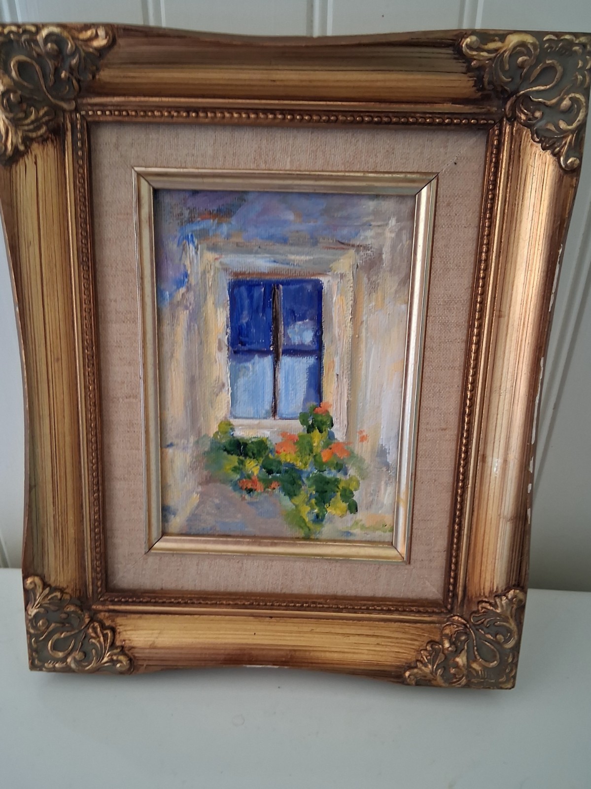 Fine Vintage Framed Impressionist Window Box Painting