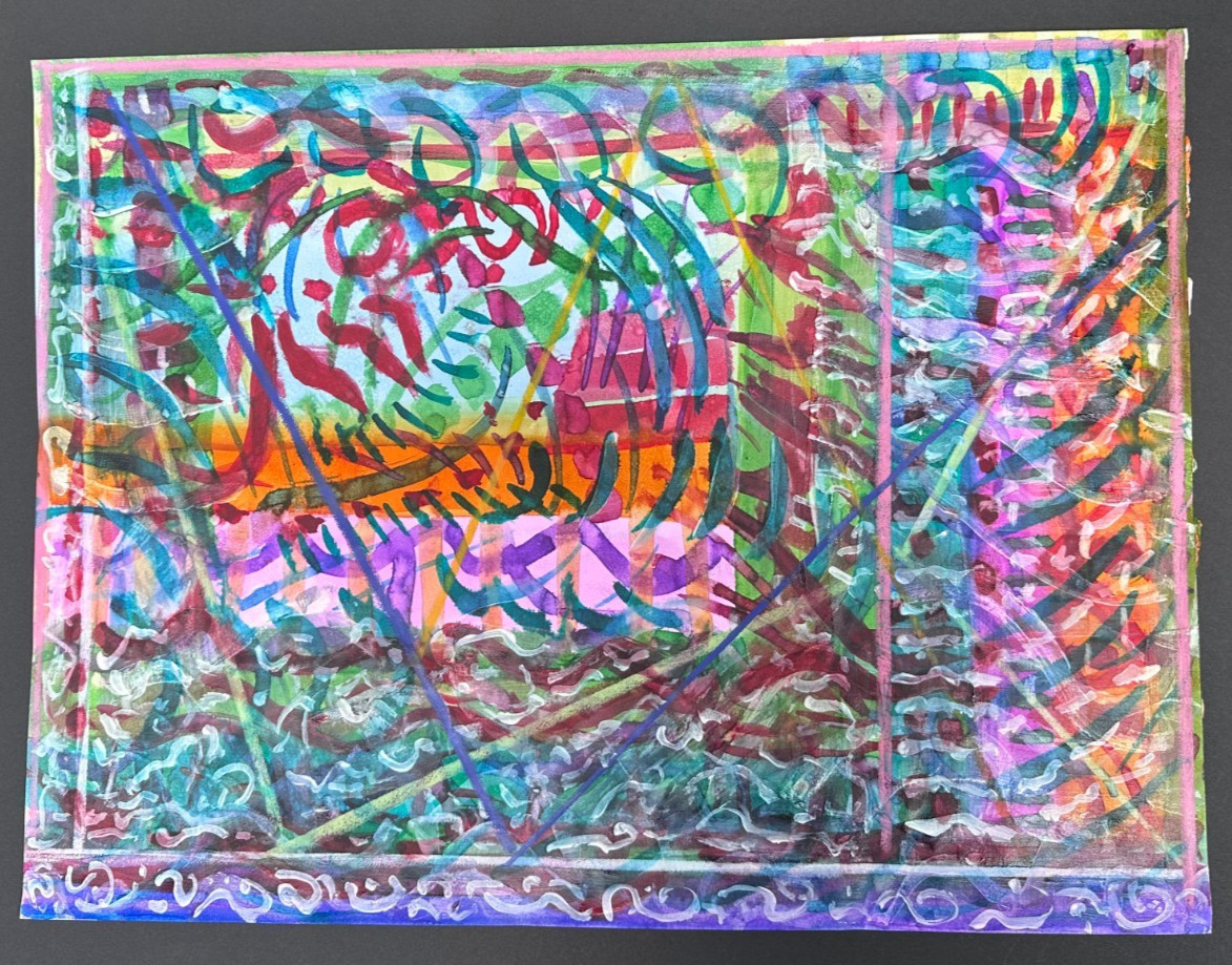 Art Bundle – Paul Crimi Set of 3 Original Paint Over Prints Abstract 18X24