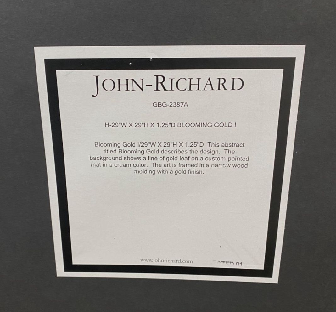 John-Richard Collection ‘Blooming Gold I» Giclee Art on Canvas