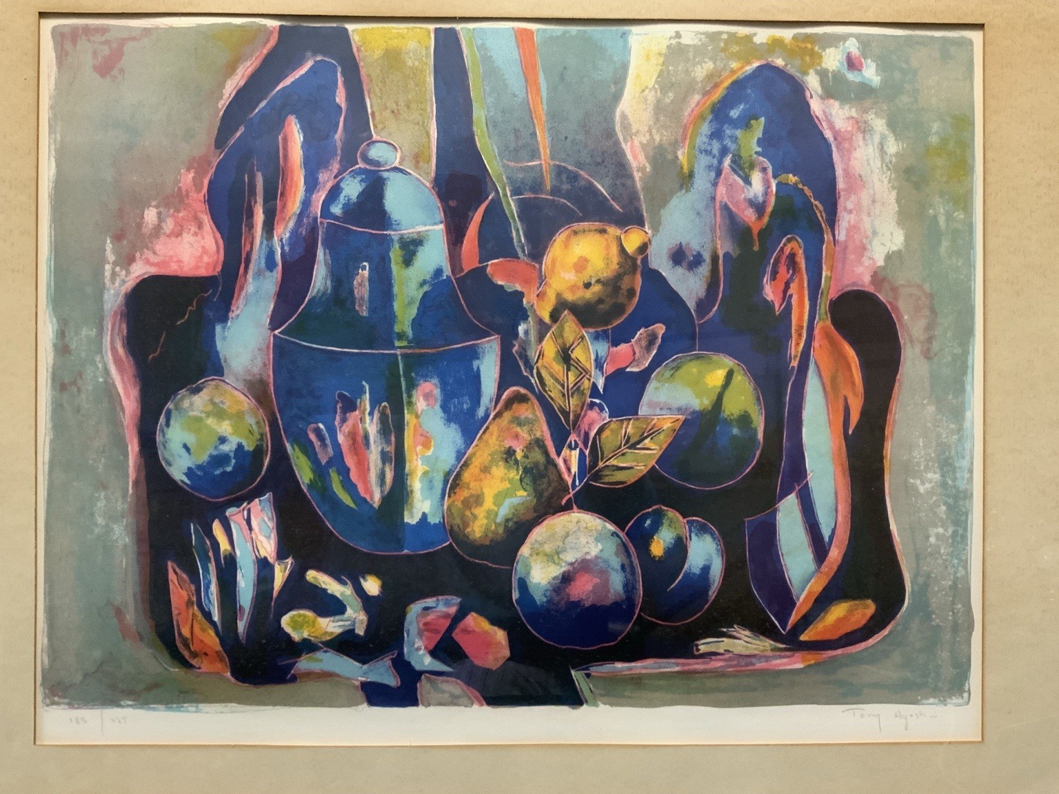 Original limited Edition signed Tony Agostini – Still Life with Fruits 185/275