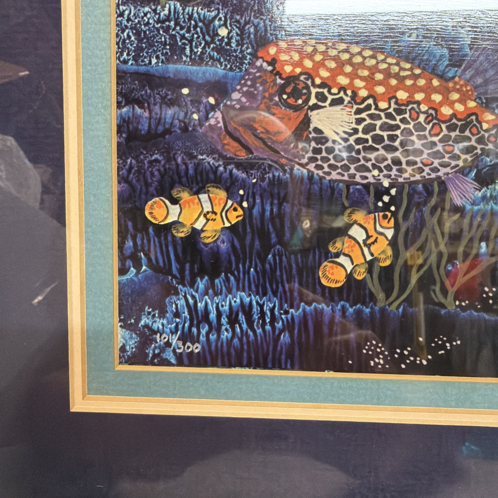 Puffer Fish & Clownfish Art Framed by Paisal 78 1978 – #101 Of 300