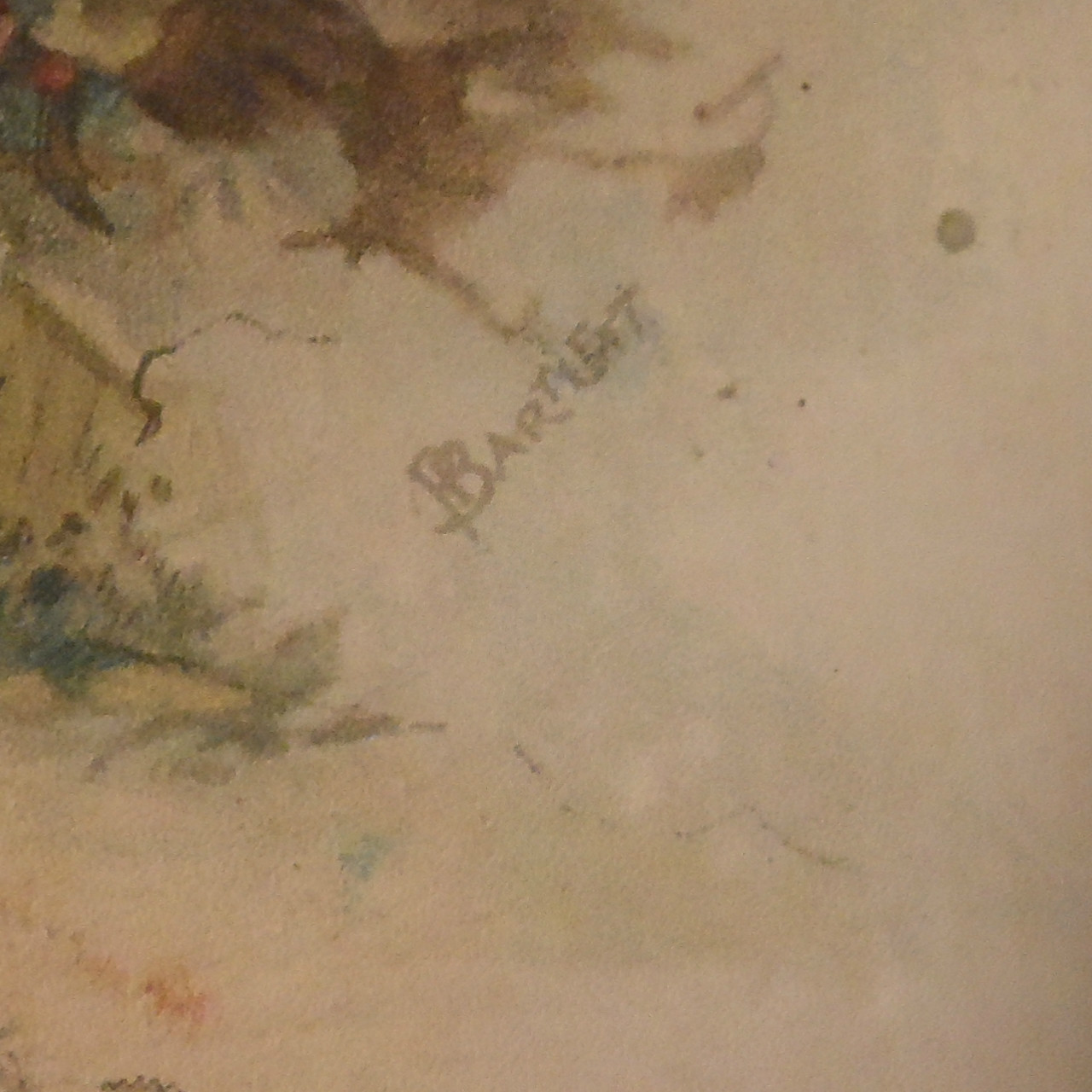 Signed Original Bartlett Cockington Lane Devon 19th century colored MEGARARE