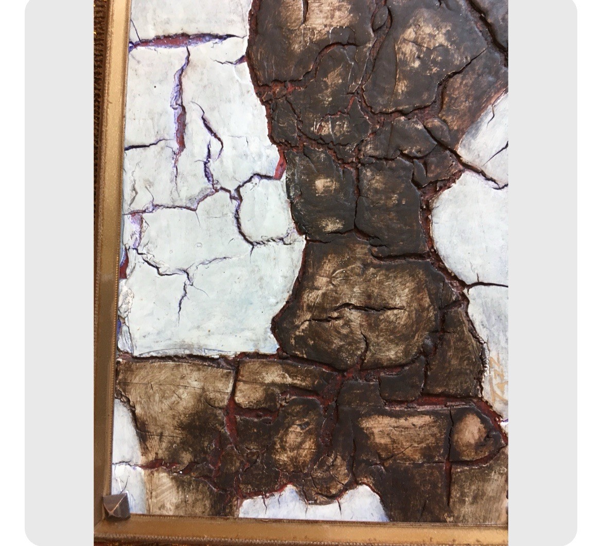 “Black Is Beautiful,” By Tazz Original Mixed Media Painting Framed 19.5”x17 5/8”