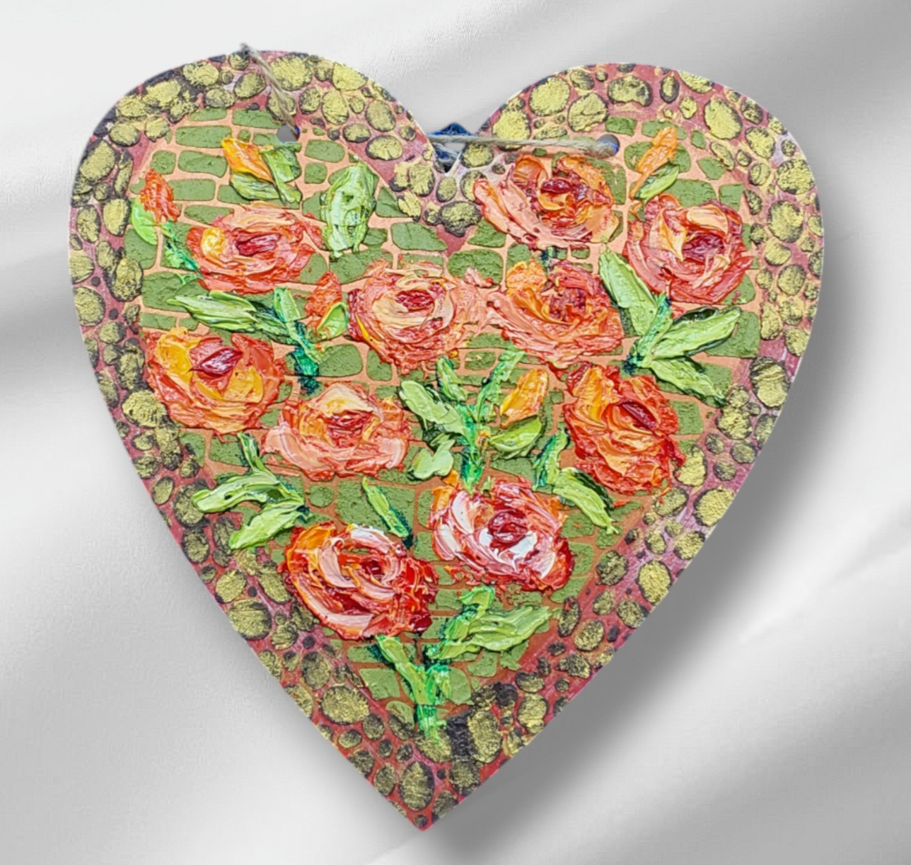 Heart 3D Original Deco Panel Gift for Her Volumetric Painting Wall Art Handmade