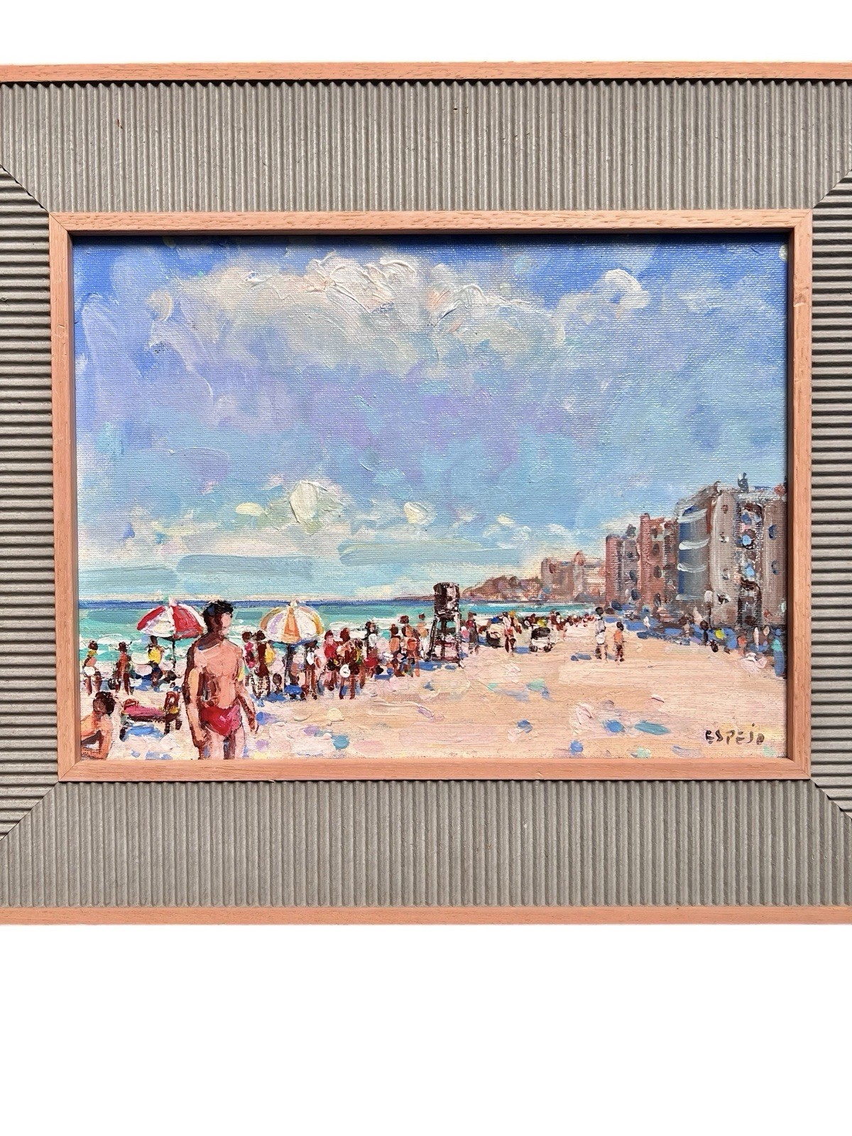 Vintage Artist-Signed South Beach (Miami Beach) Impressionist Oil Painting