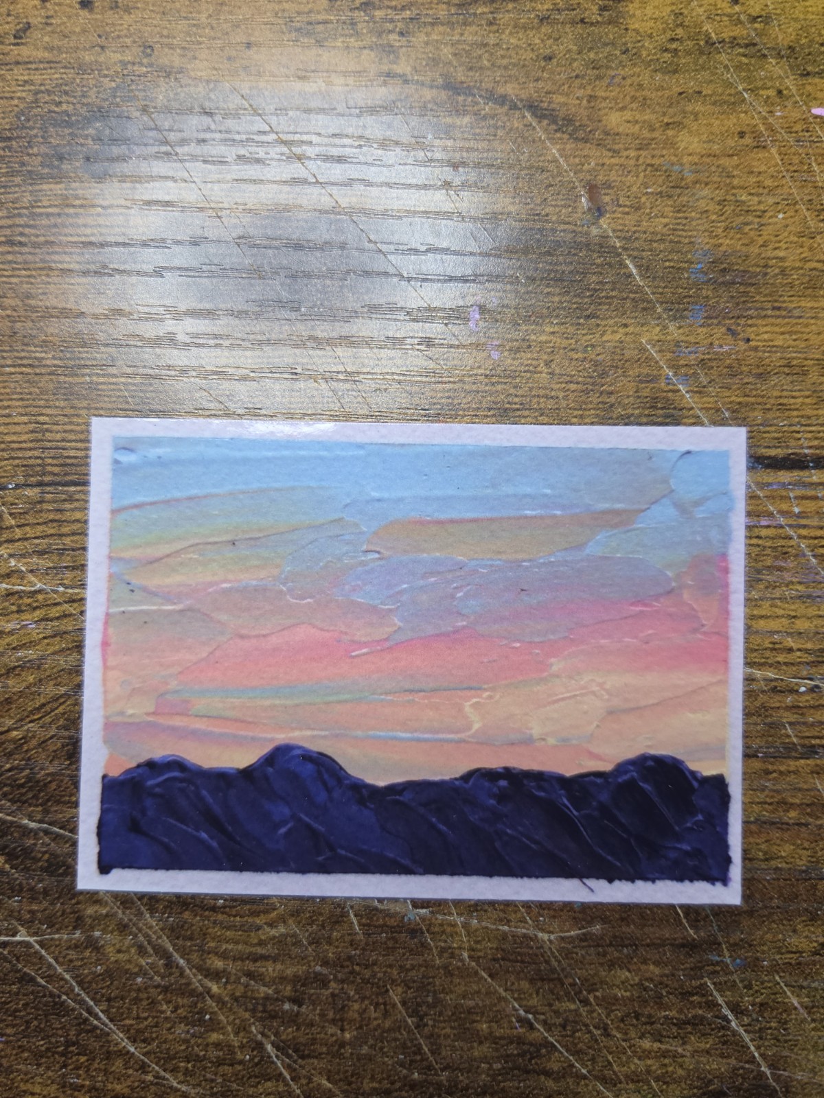 ACEO *Art Print of Original Acrylic Painting Sunset *Art Print. 2.5×3.5