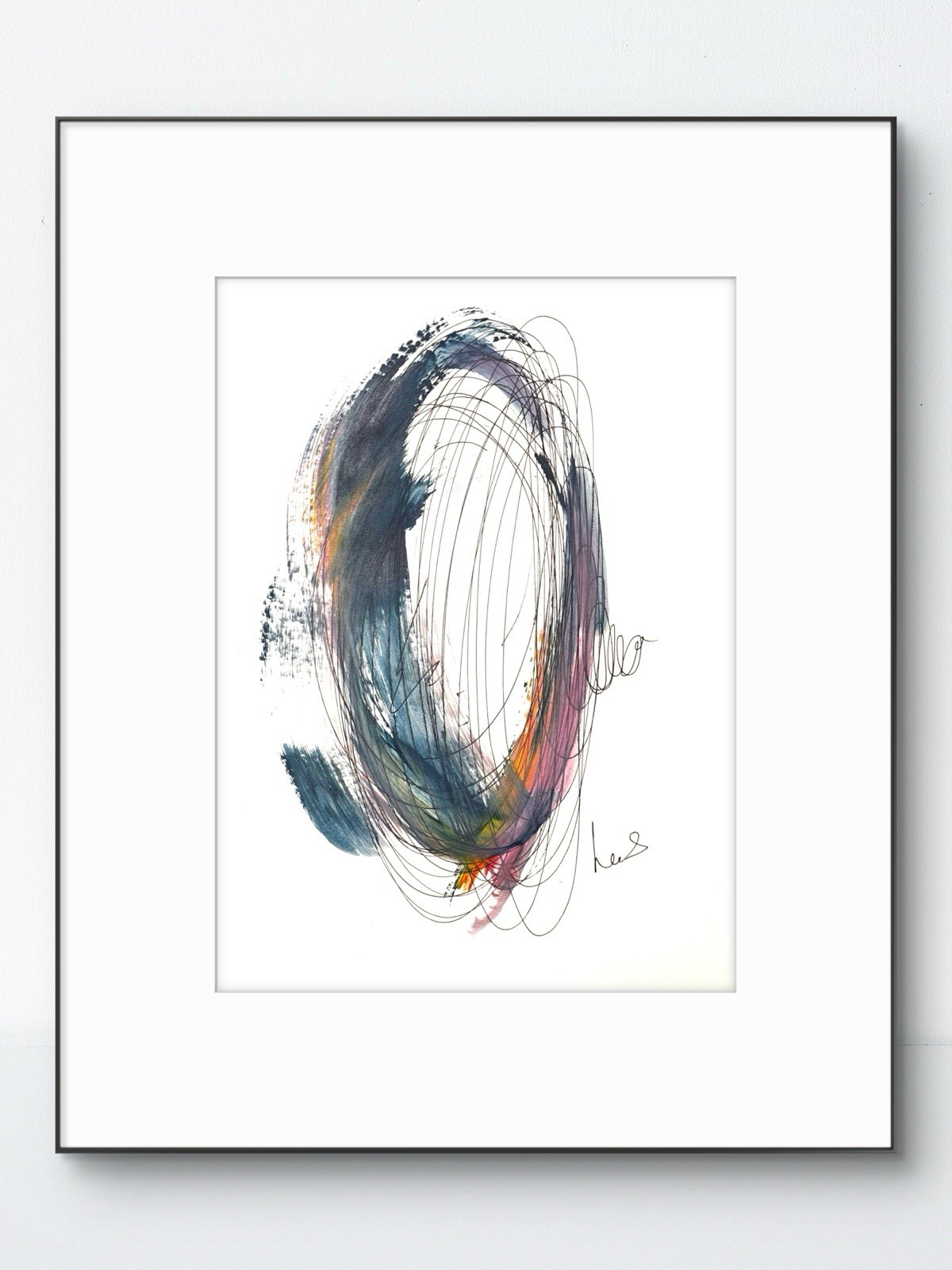 Original Abstract Expressionism 9X12 Paper Acrylic Expressive Handmade Signed 26