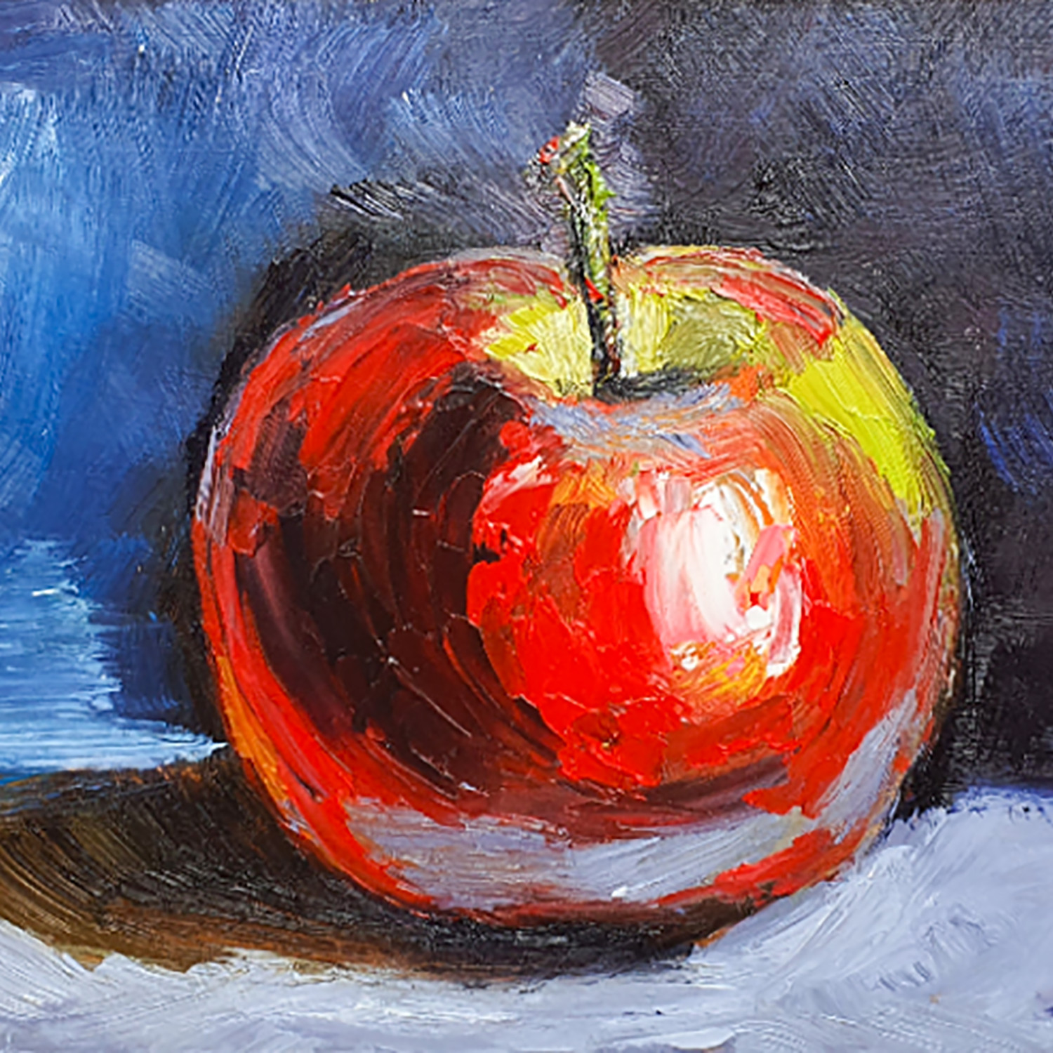 Apple Painting Fruits Original Art Kitchen Wall Art Vegetable Food StillLife 5×7