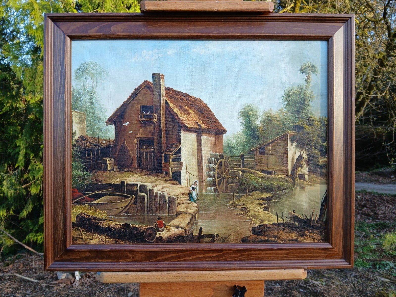 Historical America’s Early Farm Scene, A Spectacular Original Oil, Signed/Framed