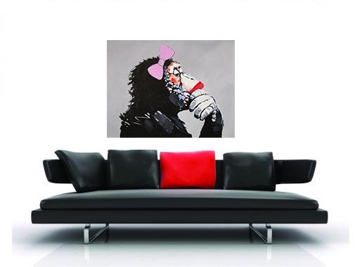 lady girl Street Art Print DJ MONKEY chimp PAINTING a1 size for frame