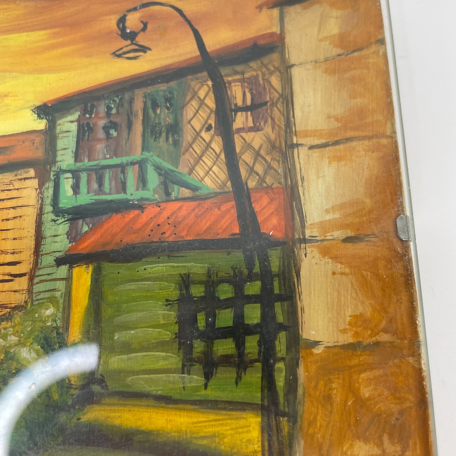 Signed Impressionist-Style Painting Street Scene 7″x5″ In Clip Frame 1988 OOAK
