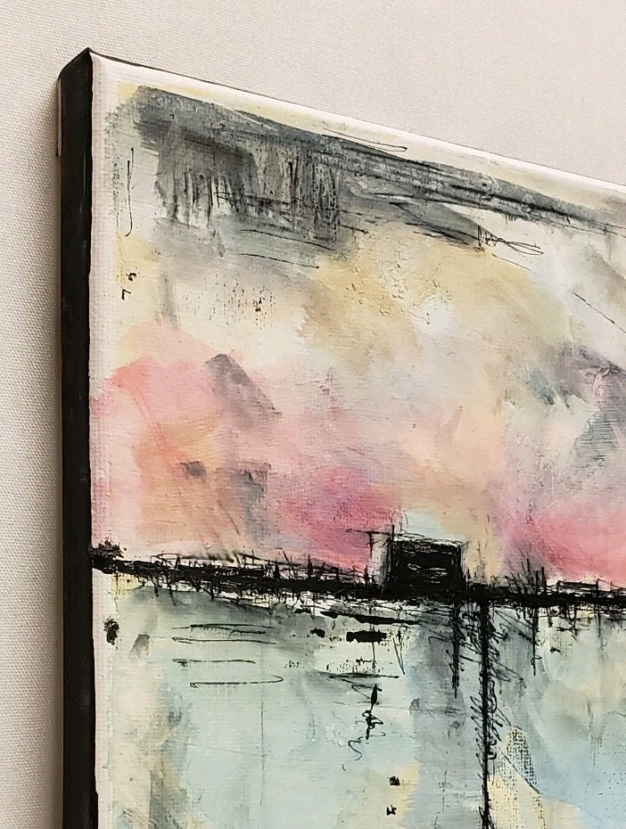 No.651 Original Abstract Modern Minimal Textured Painting By K.A.Davis