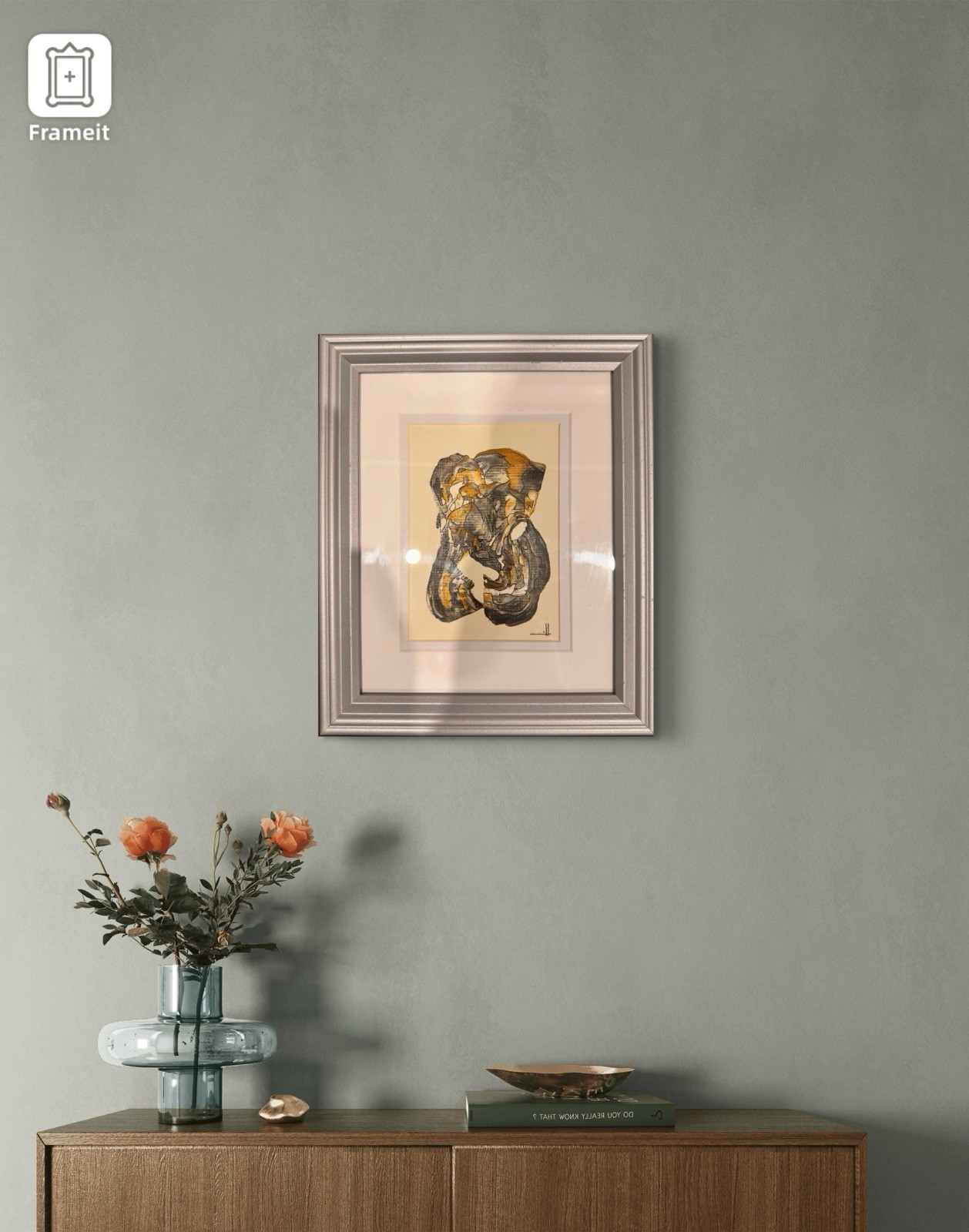 Abstract Original “Golden Resonance” | Framed | Artist Signed
