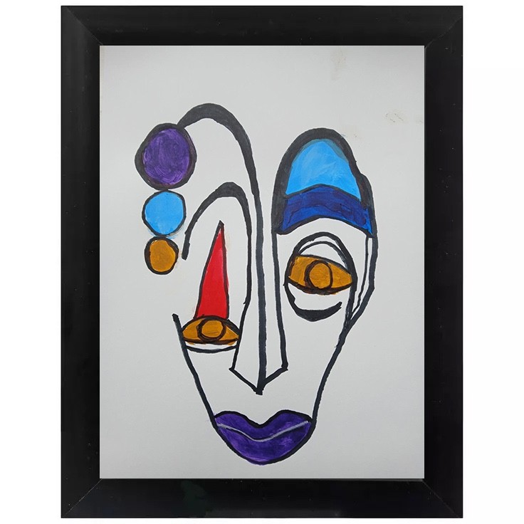 Abstract/ Expressionism 9 x 12″ V Face Handmade Signed Modern Art Painting