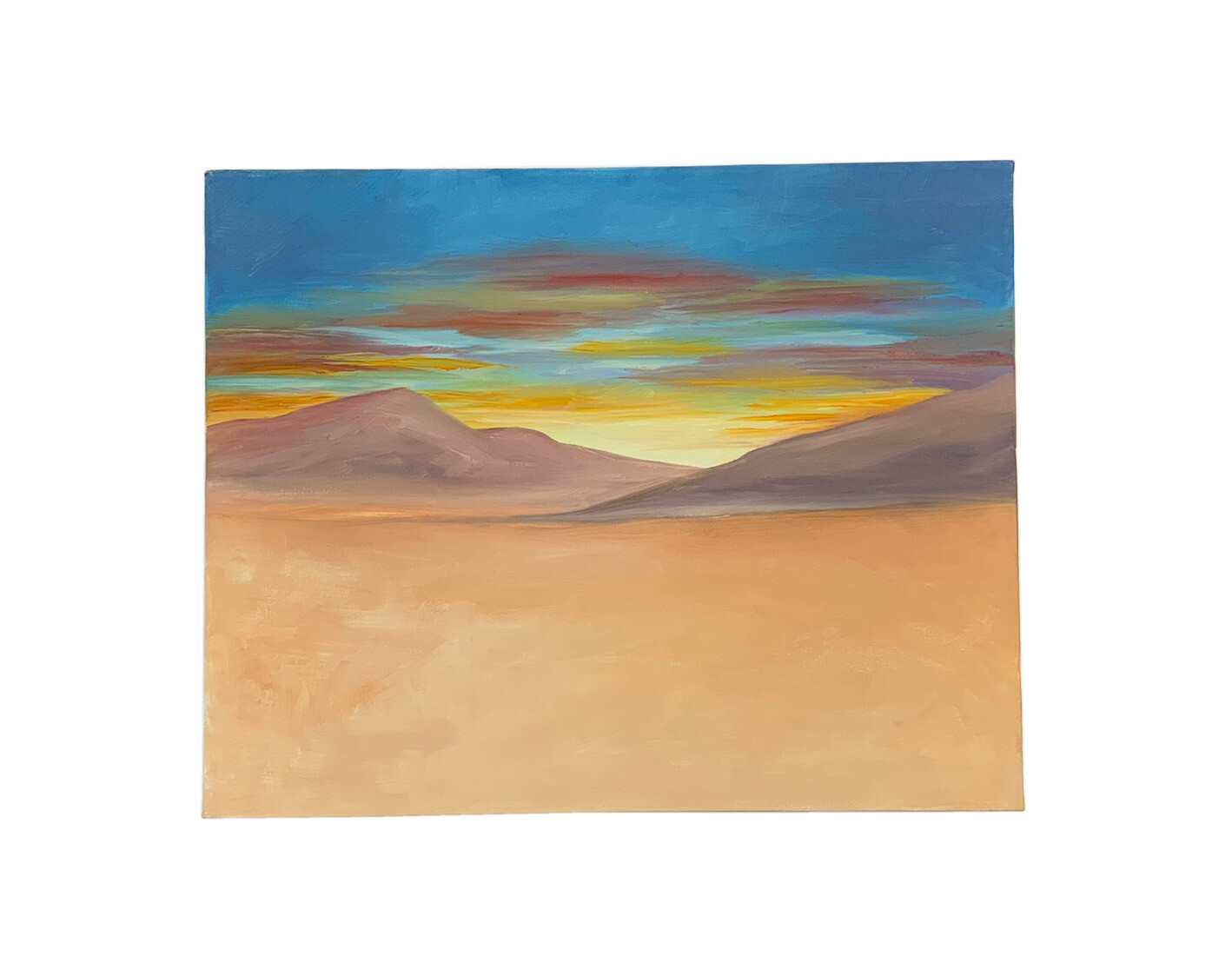 Painting Mountain Landscape Sunset Sand Dunes Desert Original Arizona Gillingham