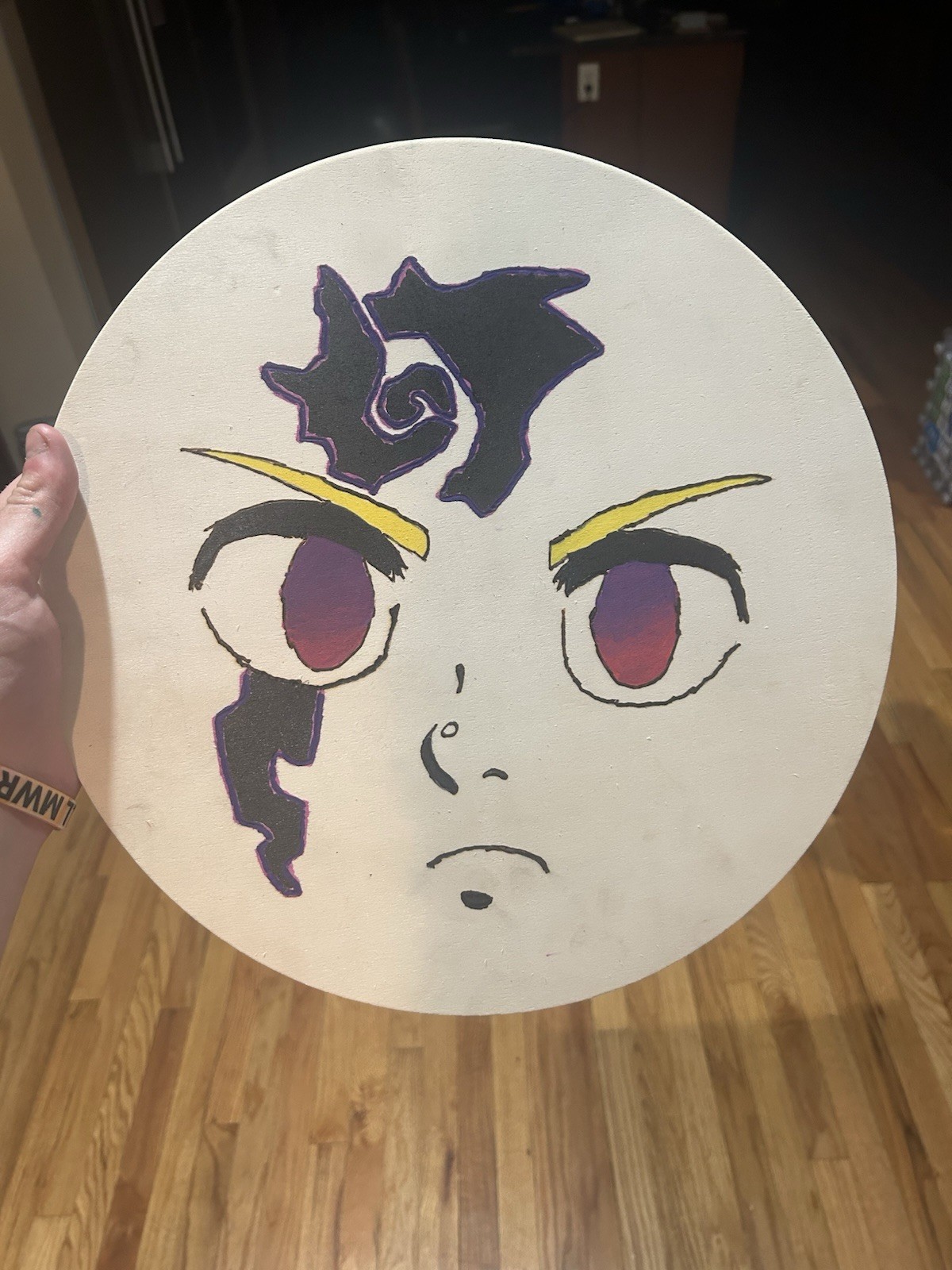 Hand-Painted and hand-wood burned Meliodas Demon Mark Wooden Plaque