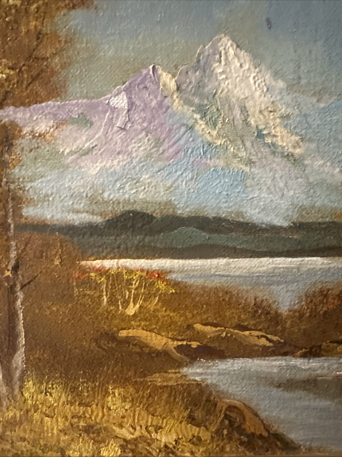 Original “Sullivan” LANDSCAPE MOUNTAIN &RIVER OIL PAINTING SIGNED