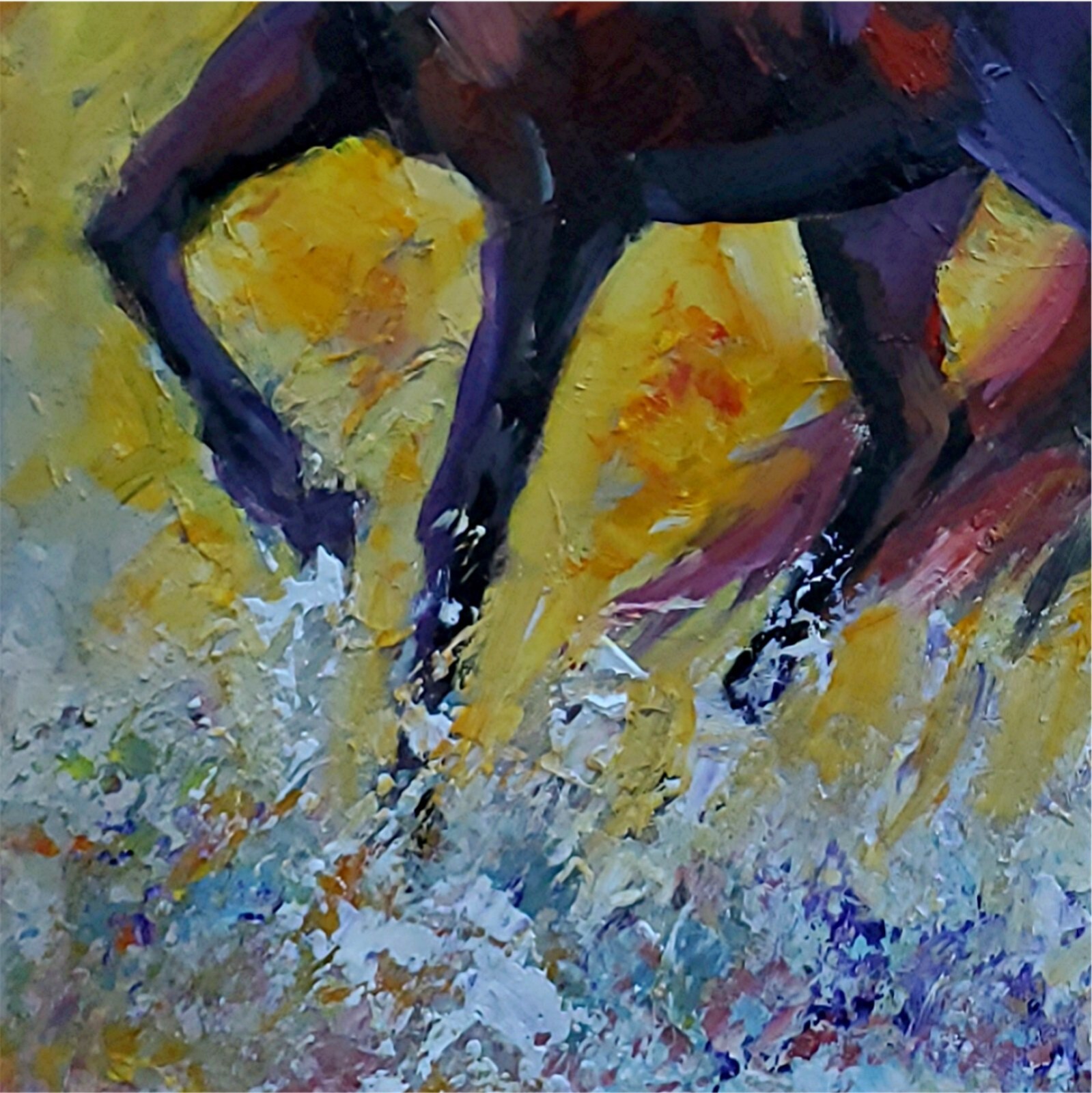 ANDRE DLUHOS Horses Equine Stallion Fire Water Animals Original Art Oil Painting