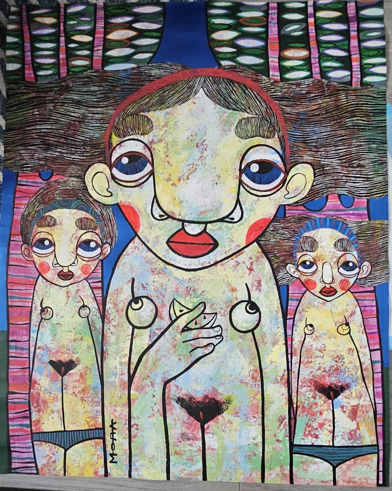 acrylic on cardboard 130x110cm victor francisco Mora cuban beautiful art..2010