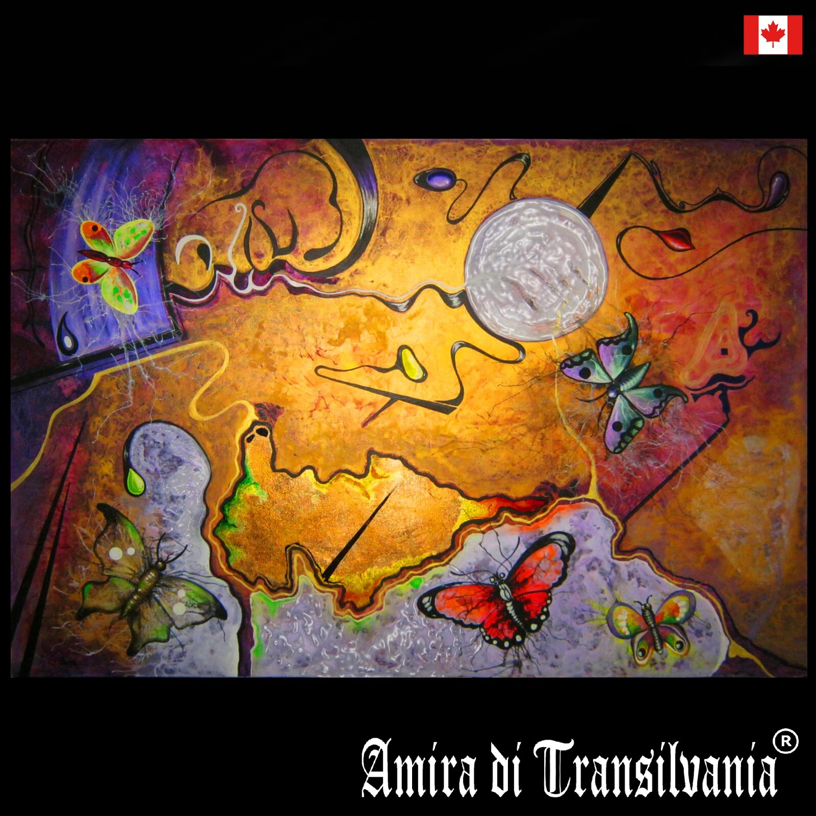 Butterfly Landscape Modern Art Contemporary Painting Figure Nature Famous Artist