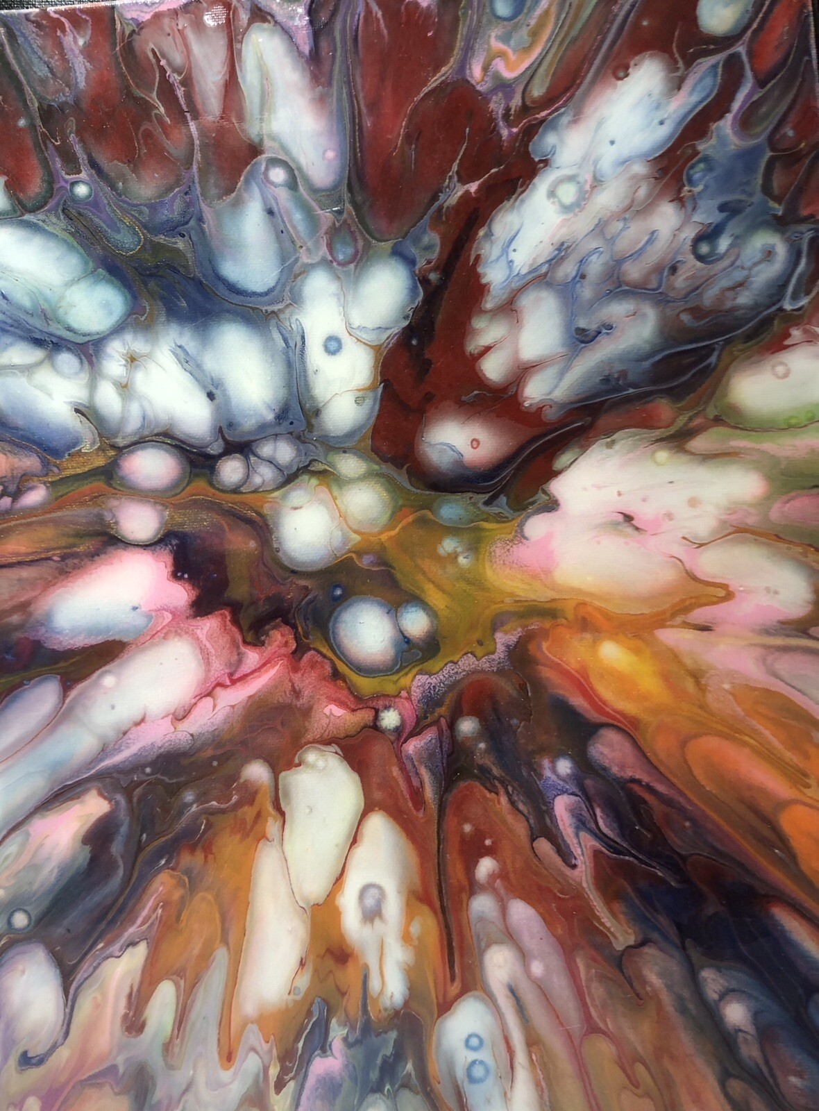 Original 11×14 Acrylic Fluid Paint Pouring Art On Canvas Board, Home, Epoxy