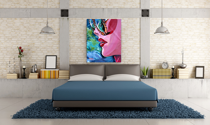 Sunglasses Red Lips PORTRAIT PAINTING Art DAN BYL Fantasy Original Huge 5ft x4ft
