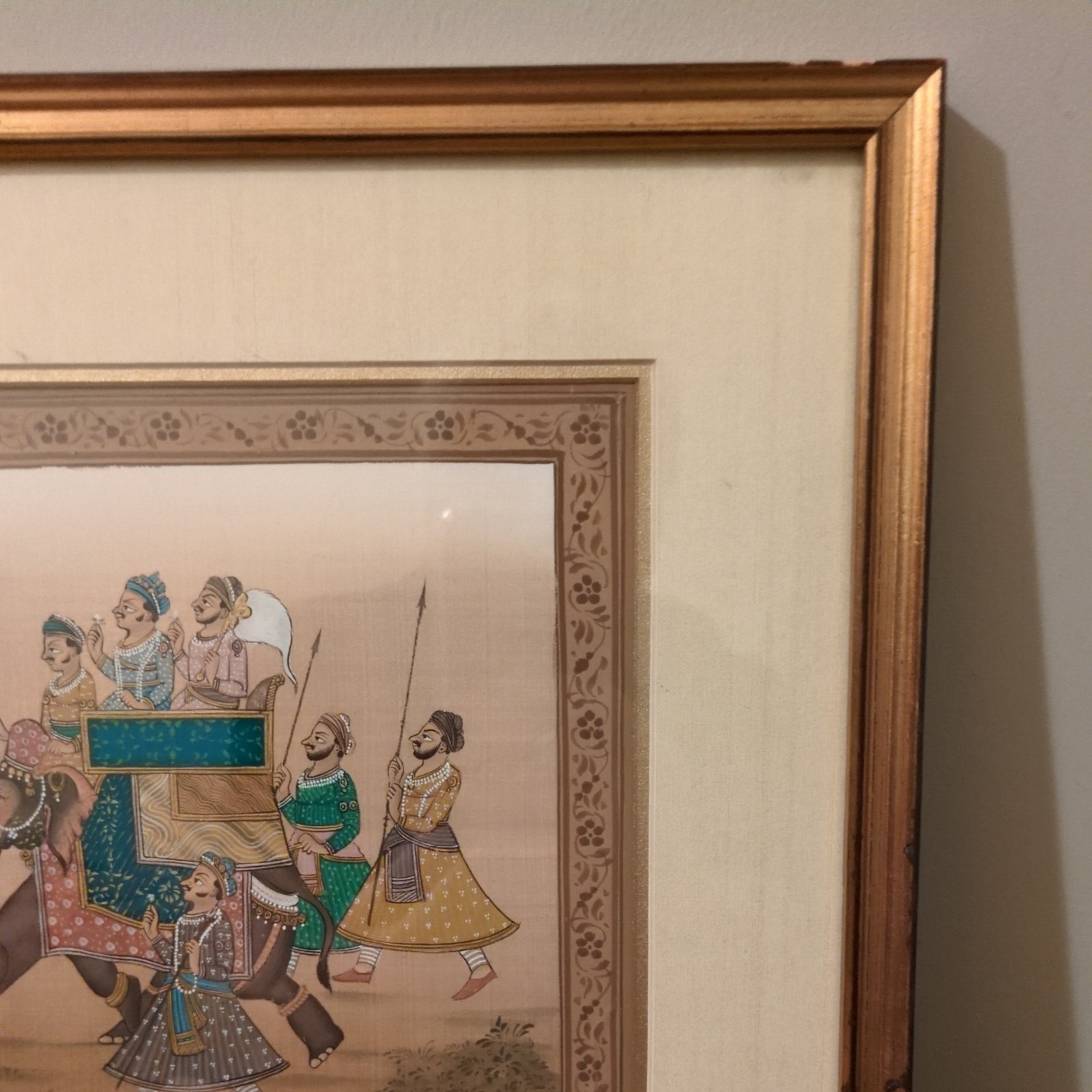 Rajasthan Maharajah Handmade Indian Royal Ethnic Procession Folk Silk Painting