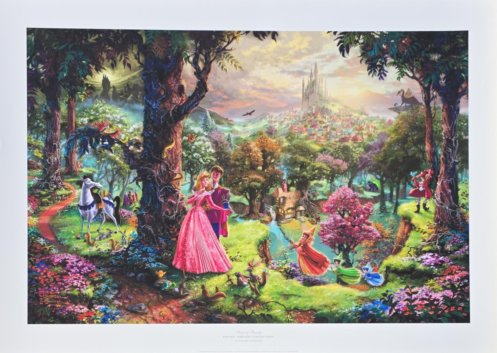 Thomas Kinkade Sleeping Beauty 18×27 A/P Limited Disney Lithograph on Paper