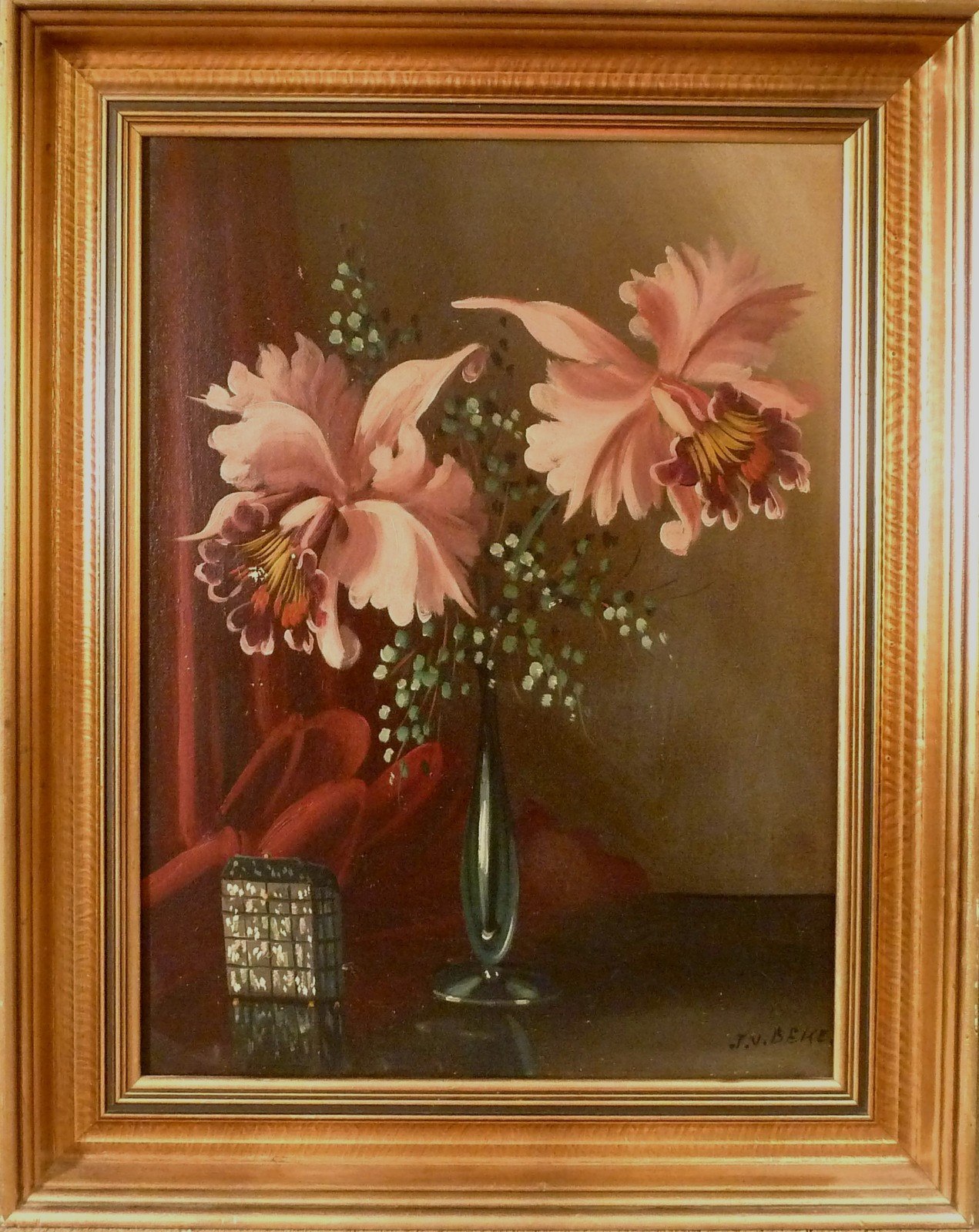 UNIDENTIFIED ARTIST! STILL LIFE COMPOSITION WITH FLOWERS IN VASE