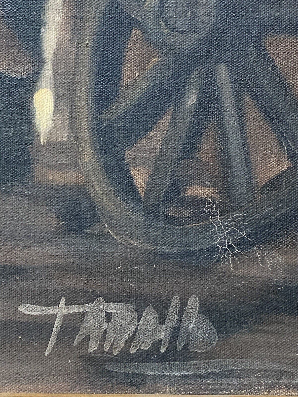 Rodolfo Tarallo VTG Western Equestrian Blacksmith Cowboy Impressionism Painting